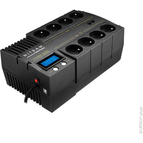 Onduleur PB 700 LCD – 700 VA – 420 W – Technologie line interactive – Dimensions 166x288x118mm – Poids 5,3 kg – Nitram