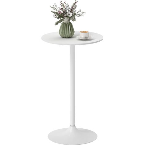 Table bar rontable bistro mange-debout table cuisine style contemporain plateau peint et cadre en acier