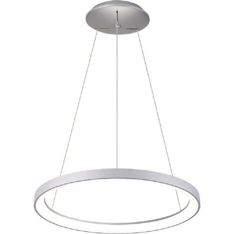 TrAdE Shop Traesio - Lampadario Pendente Led 60 Watt Cct Lampada Sospensione Circolare 78cm Luci 230v - Argento (1/2)