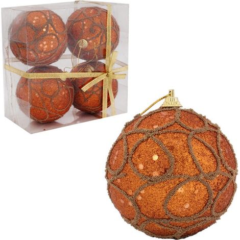 Set di 4 palline di polistirolo arancioni da 6 cm (1/4)