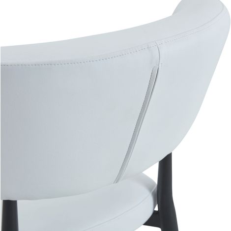 Ensemble table ronde 100 cm et 2 chaises blanches en PU pour salle à manger et cuisine (1/5)
