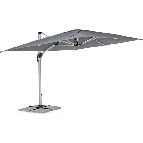 Ombrellone Ines a braccio grigio scuro in alluminio 3x4m