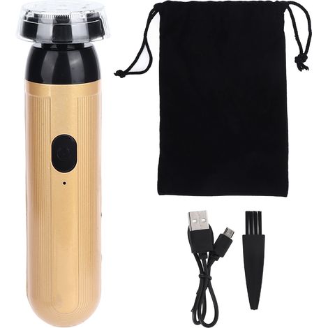 Rasoir Électrique Mini Rechargeable pour Homme - Niveau Sonore Réduit, Nettoyage en Profondeur, Design Compact et Portable Doré (1/5)