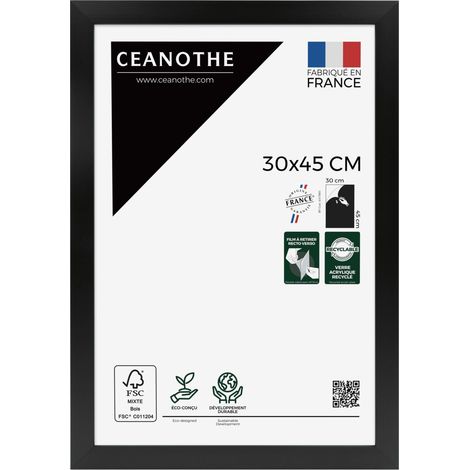Cadre Photo Noir 30x45 cm et 45x30 cm - Convient au  – Cadre pour Photo 30x45 cm, Affiche ou Poster - Cadre Photo Eternel Noir 30x45 cm - Fabriqué en France - Verre acrylique Incassable