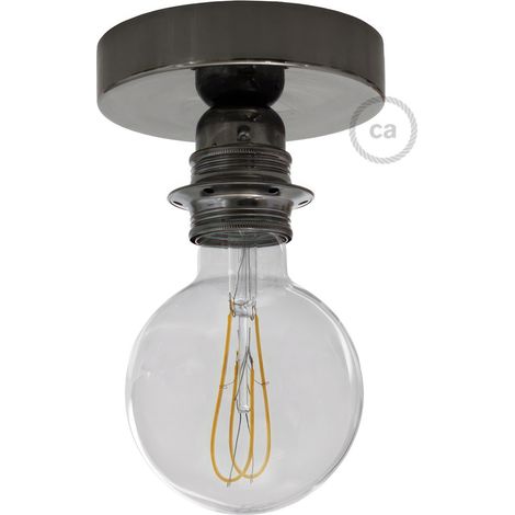 Fermaluce Metal con portalampada filettato E27, punto luce in metallo