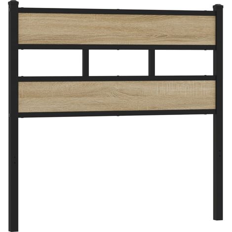 Testiera Rovere Sonoma 107 cm in Ferro e Legno Multistrato vidaXL (1/5)