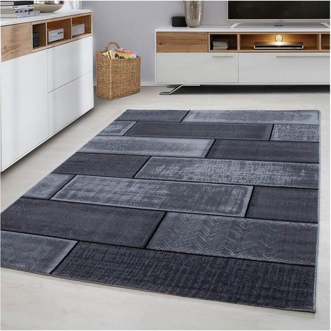 Tapis noir design pour salon rectangle Alandra Noir 200x290 (1/5)