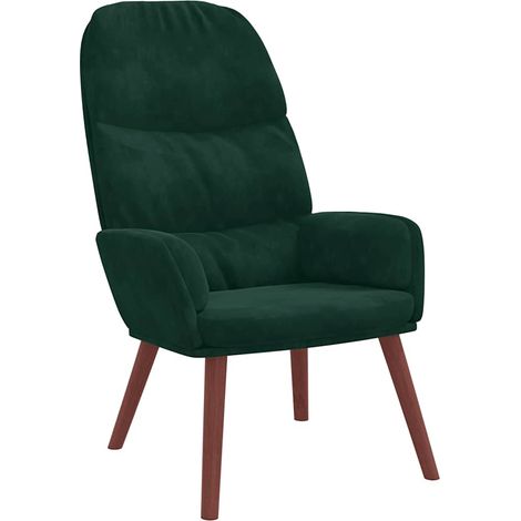 Maison Exclusive - Sedia Relax Verde Scuro in Velluto (1/5)
