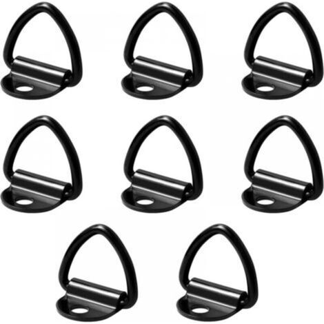 Set of 8 stainless steel tie-down rings, V-ring anchor hook for trailer, tie-down hook for truck, boat, car, D-ring (1/5)