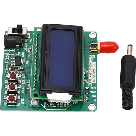 Einstellbarer digitaler HF-Analysator mit logarithmischer Dämpfung, Detektorverstärker -75 bis +16 dBm, Spannung 6–12 V DC (1/5)