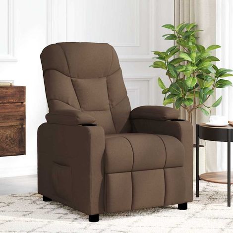 Fauteuil de massage-Chaise de relaxation-Fauteuil Relax Marron Tissu 823431 (1/5)