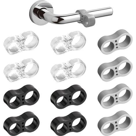 Juego de 12 topes para puertas - Topes para puertas - Alta elasticidad - 8 formas - Transparentes - Protección para paredes y muebles - 3 colores (1/5)