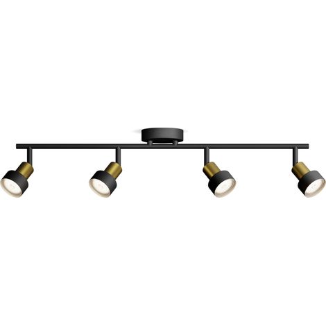 Philips Conduit Spot en saillie à 4 points lumineux (Noir/Or) - Culot GU10 (1/5)