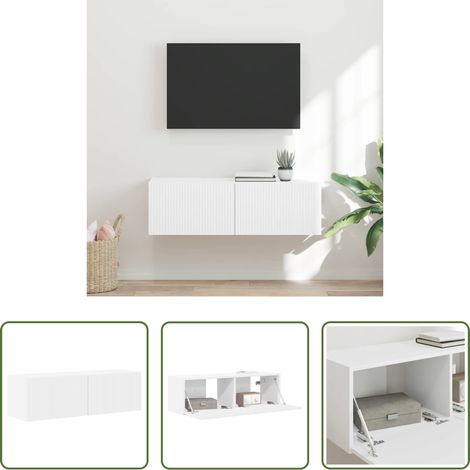 vidaXL Wohnzimmer - TV-Wandschrank Weiß 98 x 31 x 29,5 cm Holzwerkstoff (1/5)