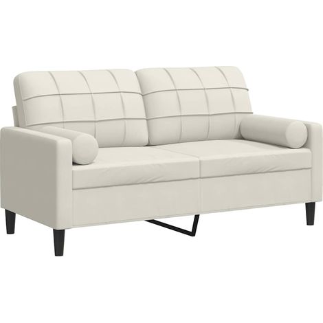 Maison Exclusive - Divano a 2 Posti con Cuscini Crema 140 cm in Velluto