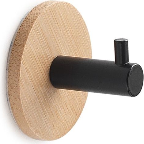 Appendino In Bambu Con Gancio In Metallo Nero