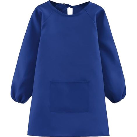 Delantal de pintura para niños de 7 a 12 años, impermeable, de manga larga y bolsillo grande, ajustable, para la escuela, pintar, cocinar y colorear. (1/5)