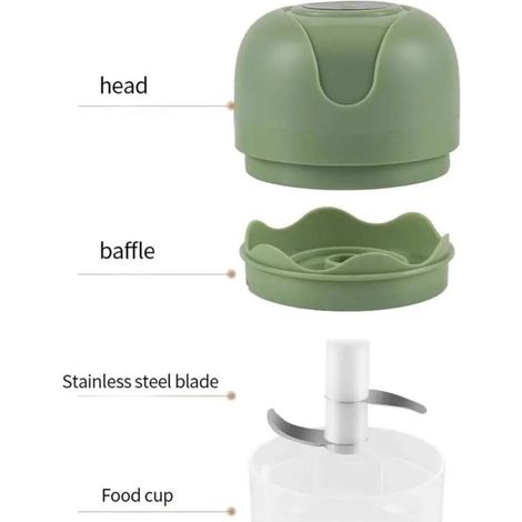 Affettatrice elettrica per cipolle - Affettatrice per verdure - Mini tritatutto - Affettatrice da cucina senza fili (1/5)