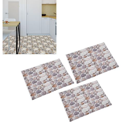 18 pièces/paquet à vendre : Papier peint couleur Morandi avec texture de galets, imperméable et résistant à l'huile pour la cuisine et la salle de bain, convient aux murs et aux sols, FG24. (1/5)