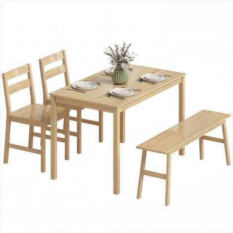 Ensemble table et chaises Table à manger en bambou avec 2 chaises (1/5)