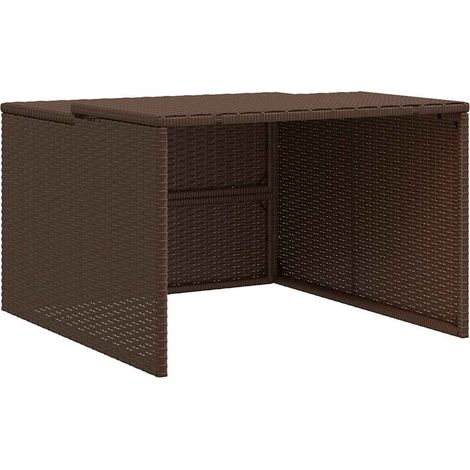 Garage pour robot tondeuse marron 86x90x52/57 cm résine tressée (1/5)