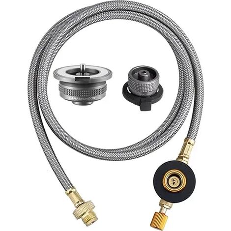 Adaptateur butane pour réchaud de camping, tube d'extension, convertisseur pour réchaud à gaz, connecteur, adaptateurs en alliage d'aluminium avec arrêt automatique, réchauds de cuisine portables (1/5)