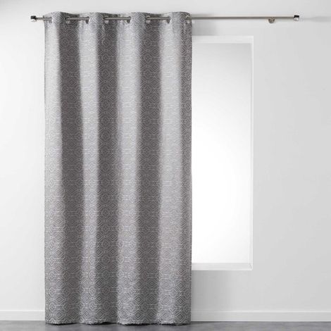 Rideau Jacquard "Dynastie" 140x260cm Gris (1/2)