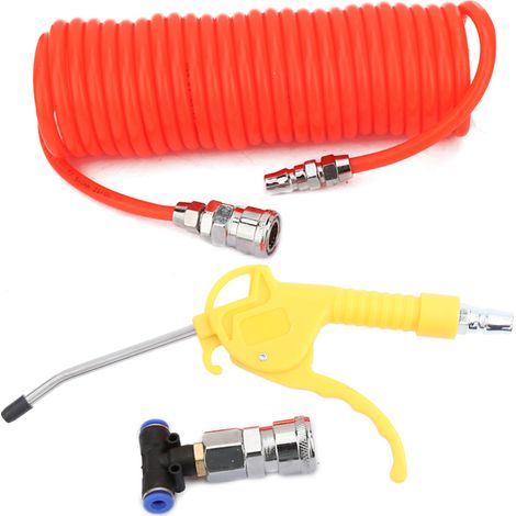Beyamis Souffleur d'air ABS avec tuyau flexible de 6 m et raccord rapide 3 voies pour le dépoussiérage automobile (1/5)
