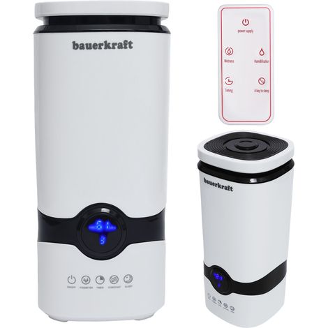 Umidificatore d'aria, filtro anticalcare, telecomando, timer, Bauerkraft
