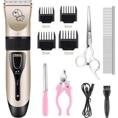 Tosatrice professionale per cani, gatti e altri animali domestici - Kit tosatrice elettrica silenziosa e ricaricabile (1/4)