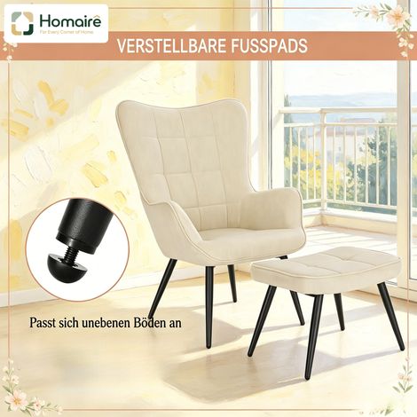 Samt-Esszimmerstuhl mit Metallgestell und Schaumstoffpolsterung HOMAIRE (1/5)
