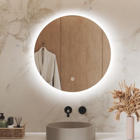 Runder Badspiegel mit Beleuchtung 60 cm, dimmbar, Touchschalter, Memory-Funktion, IP65 - S'AFIELINA (1/5)