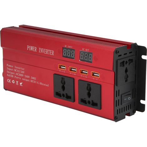 Convertisseur 700W Onde Modifiée 12/24V CC vers 220V CA 50Hz, 4 Ports USB, 3 Prises Secteur, Kit Urgence Voyage Camping (1/5)