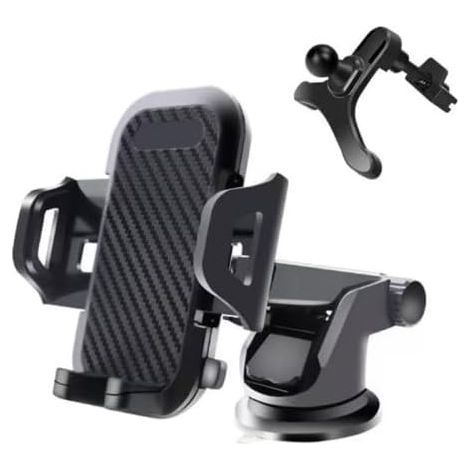 Support de téléphone portable pour voiture, fixation pare-brise/grille d'aération/tableau de bord - RW Accessoires de voiture portables (1/5)