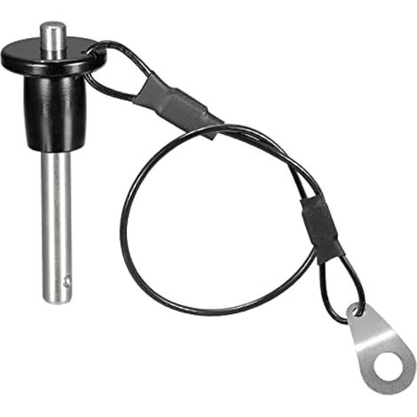 Goupille à bille, goupille à dégagement rapide avec verrou à bouton-poussoir, inox 304, fil de 24 cm (6 mm - 25 mm) (1/5)