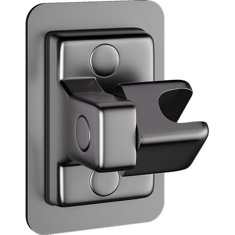Support de pommeau de douche adhésif puissant, support de pommeau de douche réglable, clips de pommeau de douche sans perçage (carré, gris) (1/5)