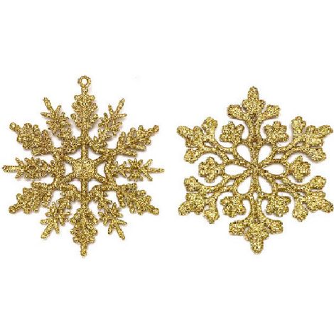 Adorno De Copo De Nieve - Adorno Navideño De Plastico Con Brillo - Para Arbol De Navidad Y Decoracion Invernal - Paquete De 20 Unidades (1/5)