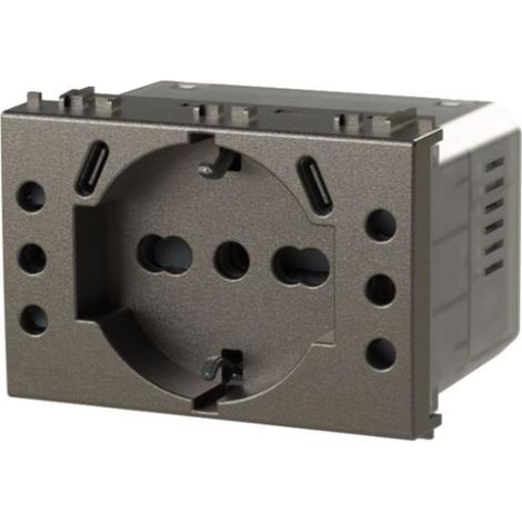4box p503 toma usb con 5 tomas compatible con vimar arke metal - 4busbp503.v19m
