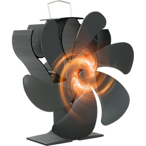 Ventilateur Poele à Bois 6 Pages: Ventilateur à Poêle avec Thermomètre, Ventilateur Cheminée Alimenté Par la Chaleur, Ventilateur Bois à Granulés pour Brûleur Bûches de Poêle (1/5)