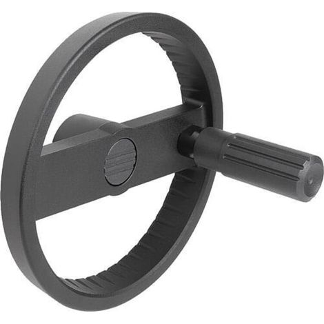 KIPP 2-Speichenhandrad D1=125 Form E Aluminium schwarz (1/4)