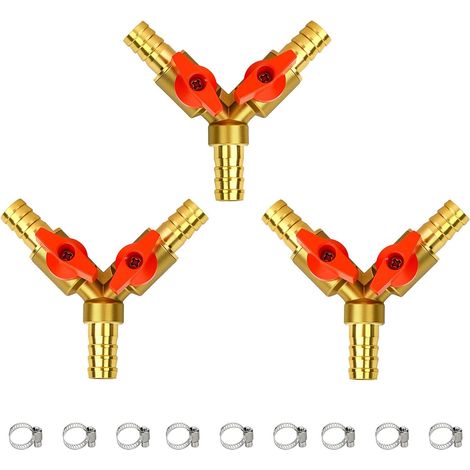 3 Pièces 6mm Vanne à Boisseau Sphérique Laiton T 3 Voies (1/5)
