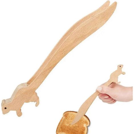 Hasenförmige Holzzange für Speisen, Toast, Salate und Tee -- (1/5)