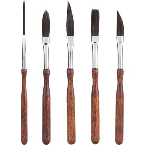 5-piece Pinstriping Brush Kit, Including Precision Line Brushes, Swirl Brush, Sword Brush, Dagger Brush, and Fillet Brushes for Fine Lines and Decorative Painting (1/5)