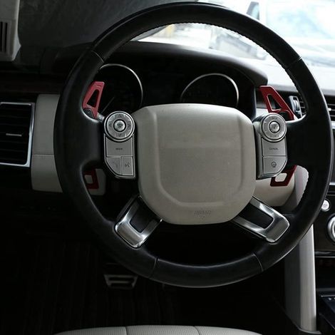 set of silver aluminum alloy decorative patches for steering wheel buttons, decorative covers for car interior steering wheel buttons (1/5)
