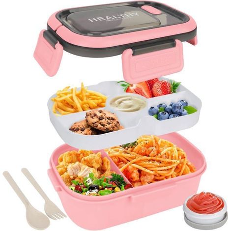Boîtes à lunch - Lunch box - Lunch box adultes - Lunch box enfants - Boîte repas compartimentée et couverts - Hermétique - Femeo (1/5)