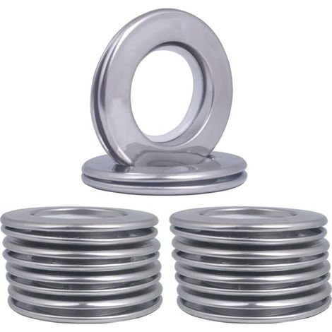 10 pièces oeilet de Rideau, Anneaux de Rideau en métal de diamètre intérieur avec œillets 42mm Rideaux à œillets Romains pour fenêtre de Salle de Bain (10 Pcs-Argent) (1/4)
