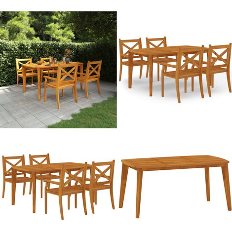 5-tlg. Garten-Essgruppe Massivholz Akazie - Gartentisch - Gartenstuhl - Esstisch - Gartenmöbelset - Holztisch - Home & Living