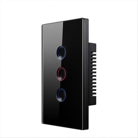 Zigbee Smart-Touch-Schalter 110-240 V, konkave Form 2,5D, kompatibel mit Zigbee 3.0, 3 Steckdosen. (1/5)
