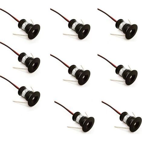 YMYNY Schwarze 9er-Pack Mini-LED-Spots 12V 1W Einbau-Deckenspots für Küche, Treppenhaus, Schrank, Flur, DIY-Beleuchtung, Warmweiß, Kaltweiß, Vitrine, Kleiderschrank, kleine Decken, IP65, 3.000.000, 12 (1/5)