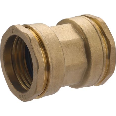 Conector de reparación de latón para tubos de polietileno de Ø63 QUICK PLOMBERIE